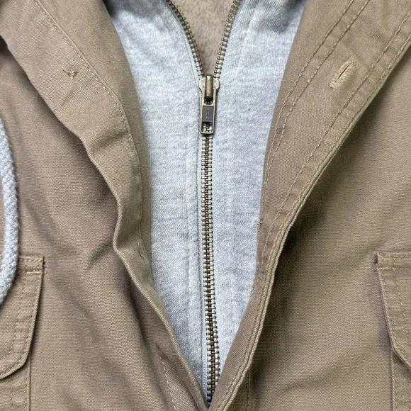 Timberland Pro Series Hooded Work Jacket Brown XXL Y2K Canvas Lined‎